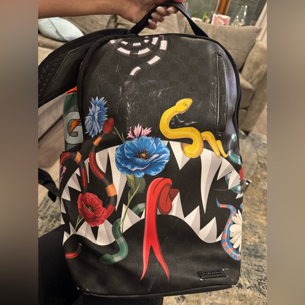 Stylish Black Graphic Backpack